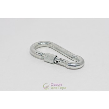 Карабін оцинкований пожежний з фіксатором 4*40