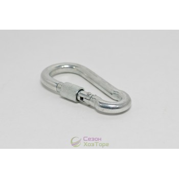 Карабін оцинкований пожежний з фіксатором 9*90