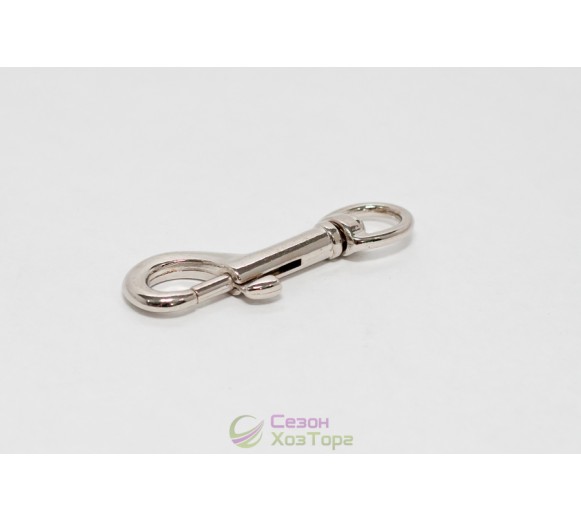 Карабін нікельований з вертлюгом 60 мм