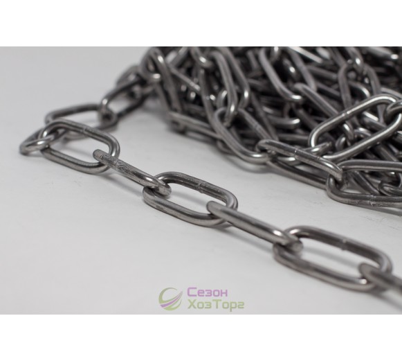 Ланцюг чорний довголанковий d-4мм, 10м