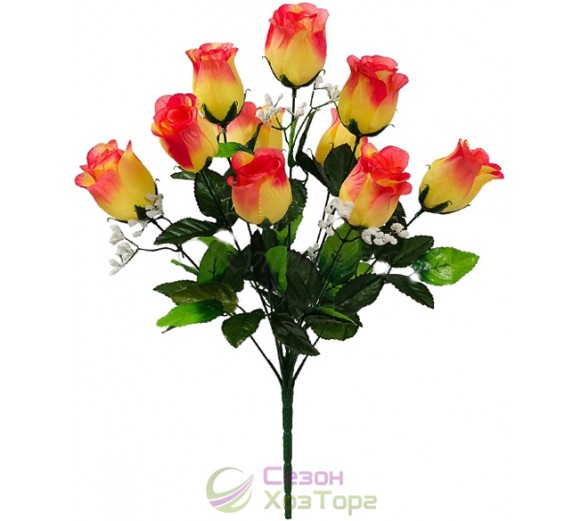 Букет Троянди в бутоні з кашкою 46см (№310)