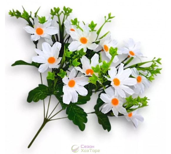 Букет искусственных белых ромашек 37см (№1102)