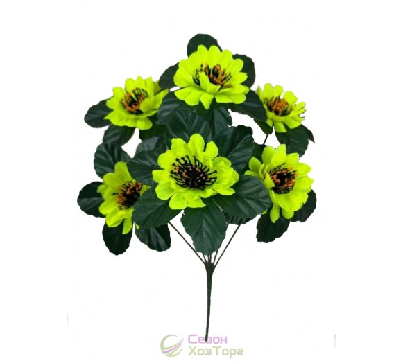 Букет искусственных астр на зеленой подставке 34 см (№180)