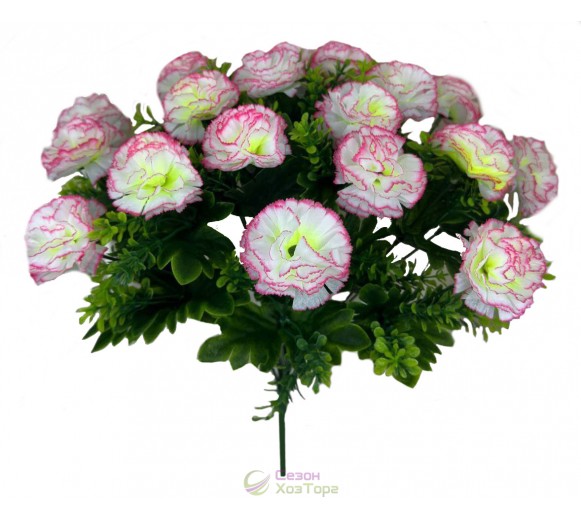 Искусственный букет из 18 гвоздик 42см (№2442)