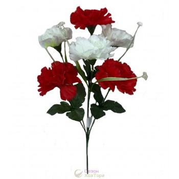 Искусственный букет двухцветных гвоздик 43см (№6126)