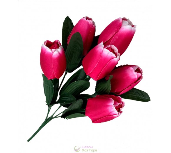 Букет искусственных атласных тюльпанов 36см (№7140)