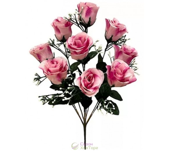 Букет искусственных роз в бутоне 48см (№7145)