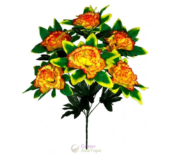 Букет искусственных гвоздик на подставке 52см (№7158)