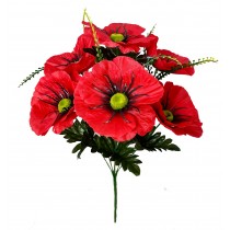 Искусственный букет красных маков 46 см (№7185)