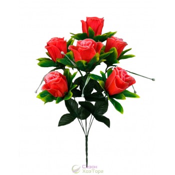 Искусственный букет роз в бутонах 56см (№7198)