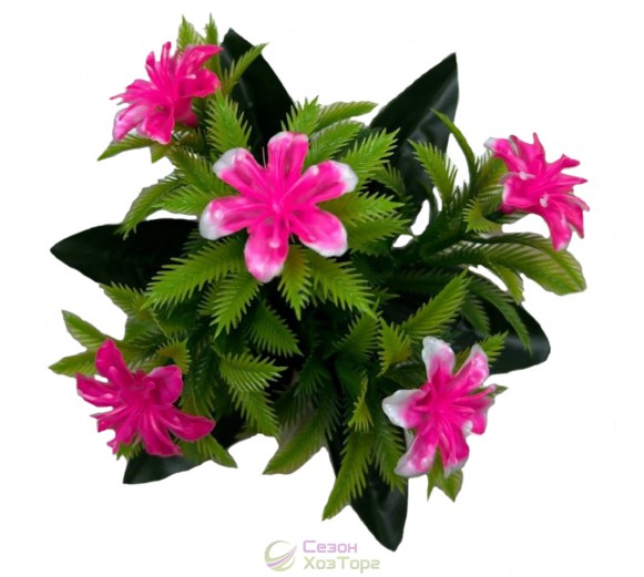 Букет штучних лілій бордюр із пластику 19 см (№7234)