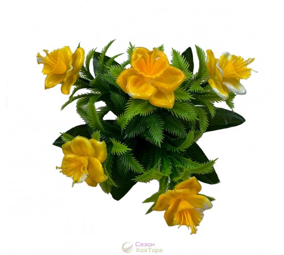 Букет штучних пластикових нарцисів 19см (№7235)