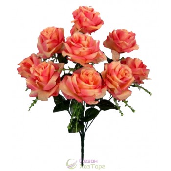 Искусственный розы в пышном букете 48см (№7279)