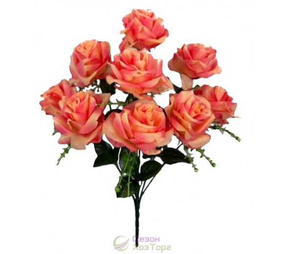 Искусственный розы в пышном букете 48см (№7279)