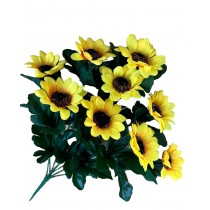 Искусственный букет желтых подсолнухов 44см (№7318)