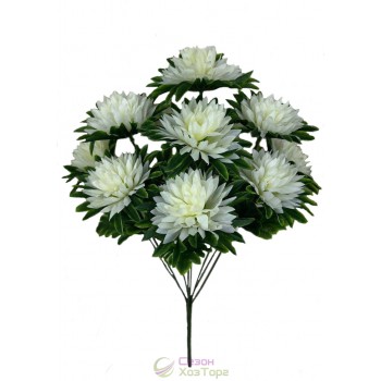 Искусственный букет белых хризантем 9-ка 54см (№8117/1)
