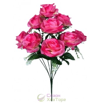 Букет искусственных роз с гипсофилой 56 см (№8120)