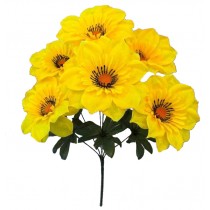 Крупные искусственные далии в букете, 45см (№8156)