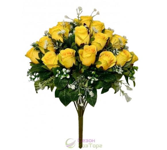 Букет из искусственных роз в бутонах VIP 50 см (№3128)
