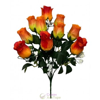 Букет искусственных роз с гипсофилой 46см (№399)