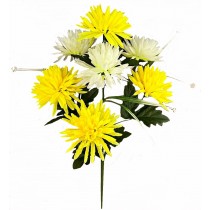 Букет искусственных двухцветных хризантем 43 см (№6106)