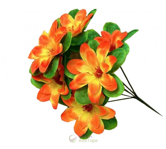 Искусственные цветы "Клематис с зеленой подставкой" 34 см (№6138)