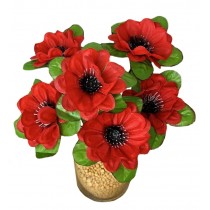 Букет искусственных цветов Крокусы с зеленой подставкой 35 см (№6142)