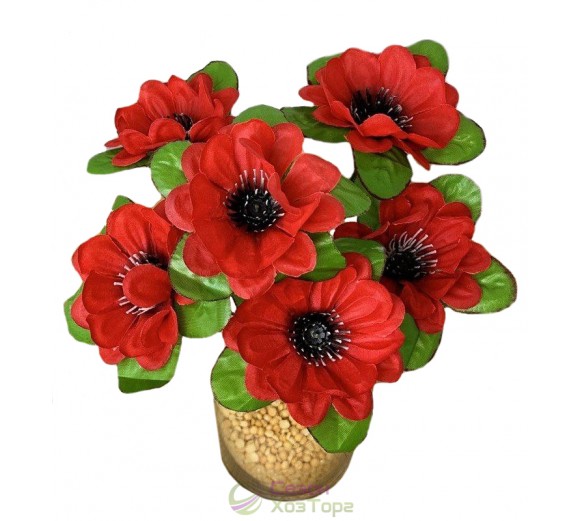 Букет искусственных цветов Крокусы с зеленой подставкой 35 см (№6142)