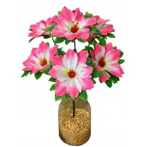 Букет искусственных цветов Клематис с зеленой подставкой 38 см (№6153)