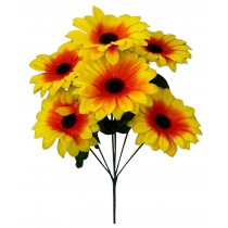 Букет искусственных подсолнухов с велюровой тычинкой 38см (№6160/1)