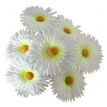 Букет искусственных белых ромашек с ворсистой тычинкой 46см (№6164)