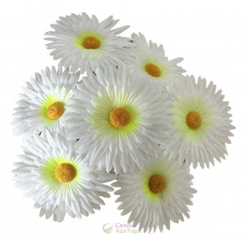 Букет искусственных белых ромашек с ворсистой тычинкой 46см (№6164)