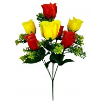 Искусственный букет атласных роз в бутонах 48 см (№6166)