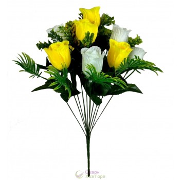 Букет искусственных атласных роз 50см (№6174)