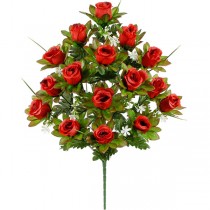 Букет роз в бутонах на зеленых листьях 76 см (№7063)