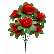 Букет искусственных роз на подложке 38см (№7122)