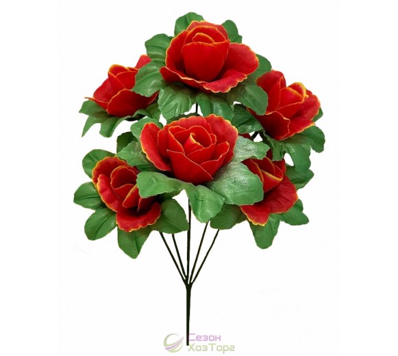 Букет искусственных роз на подложке 38см (№7122)