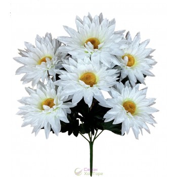 Букет искусственных белых объемных ромашек 42см (№7137)