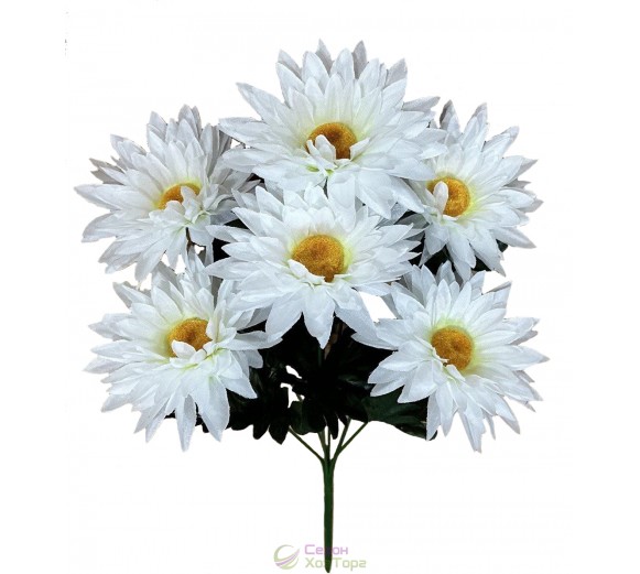 Букет искусственных белых объемных ромашек 42см (№7137)