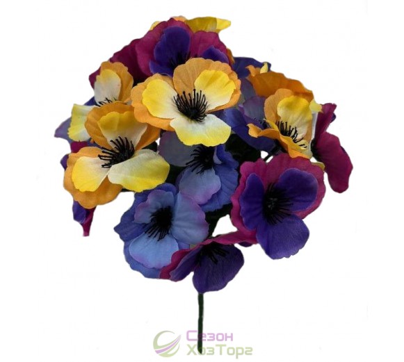Букет искусственных цветов Анютины глазки 30см (№7311)