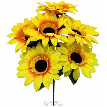 Букет искусственных желтых подсолнухов 46 см (№8070)