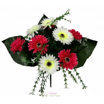 Букет искусственных двухцветных астр 36 см (№8077)