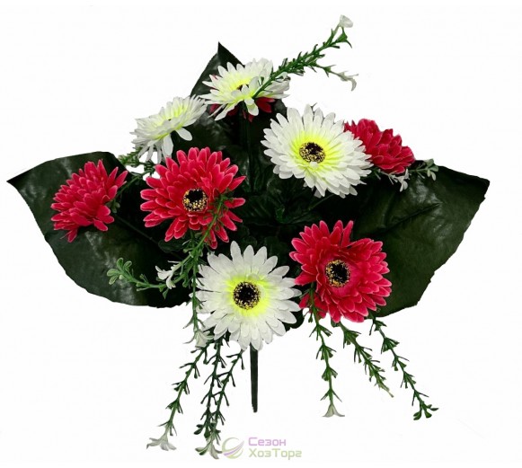 Букет искусственных двухцветных астр 36 см (№8077)