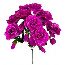 Искусственные розы пышные с бутонами в букете 56см (№8091)