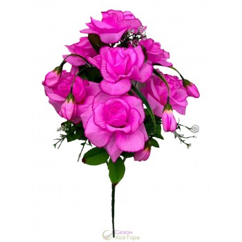 Букет искусственных роз с бутончиками 53см (№8121)