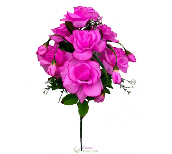 Букет искусственных роз с бутончиками 53см (№8121)