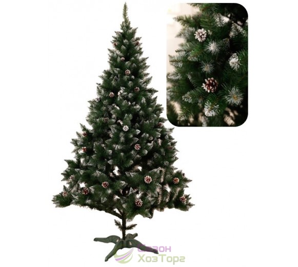 Ялина штучна ЕЛІТНА З ШИШКАМИ 2,5 м (біле напилення)