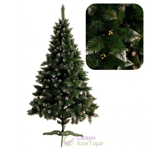 ЯЛИНА ЕЛІТНА ШИШКИ+КАЛИНА (червона, золота, синя, срібна) 2,2м