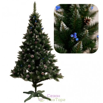 Ялина ЕЛІТНА ШИШКИ+КАЛИНА (червона, золота, синя, срібна) 2,0м