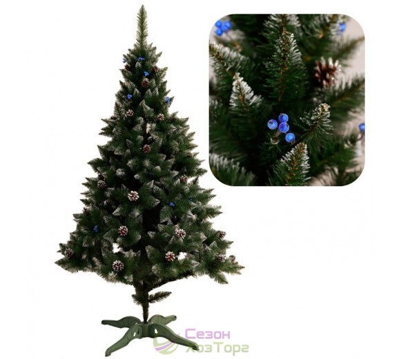 Ель ЭЛИТНАЯ ШИШКИ+КАЛИНА (красная, золотая, синяя, серебро) 2,0м